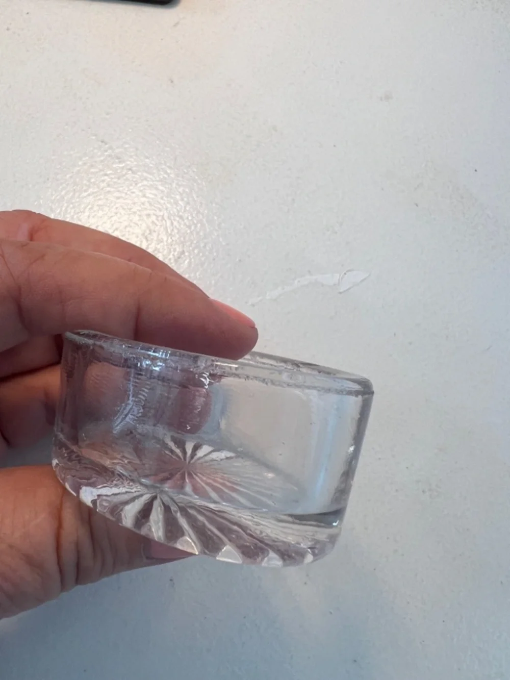 Vintage Clear Pressed Glass Oval Salt Cellar